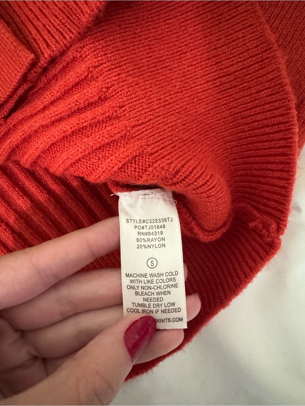 Cyrus Ribbed Button-Front Cardigan - Orange-Red - Picture 6 of 6